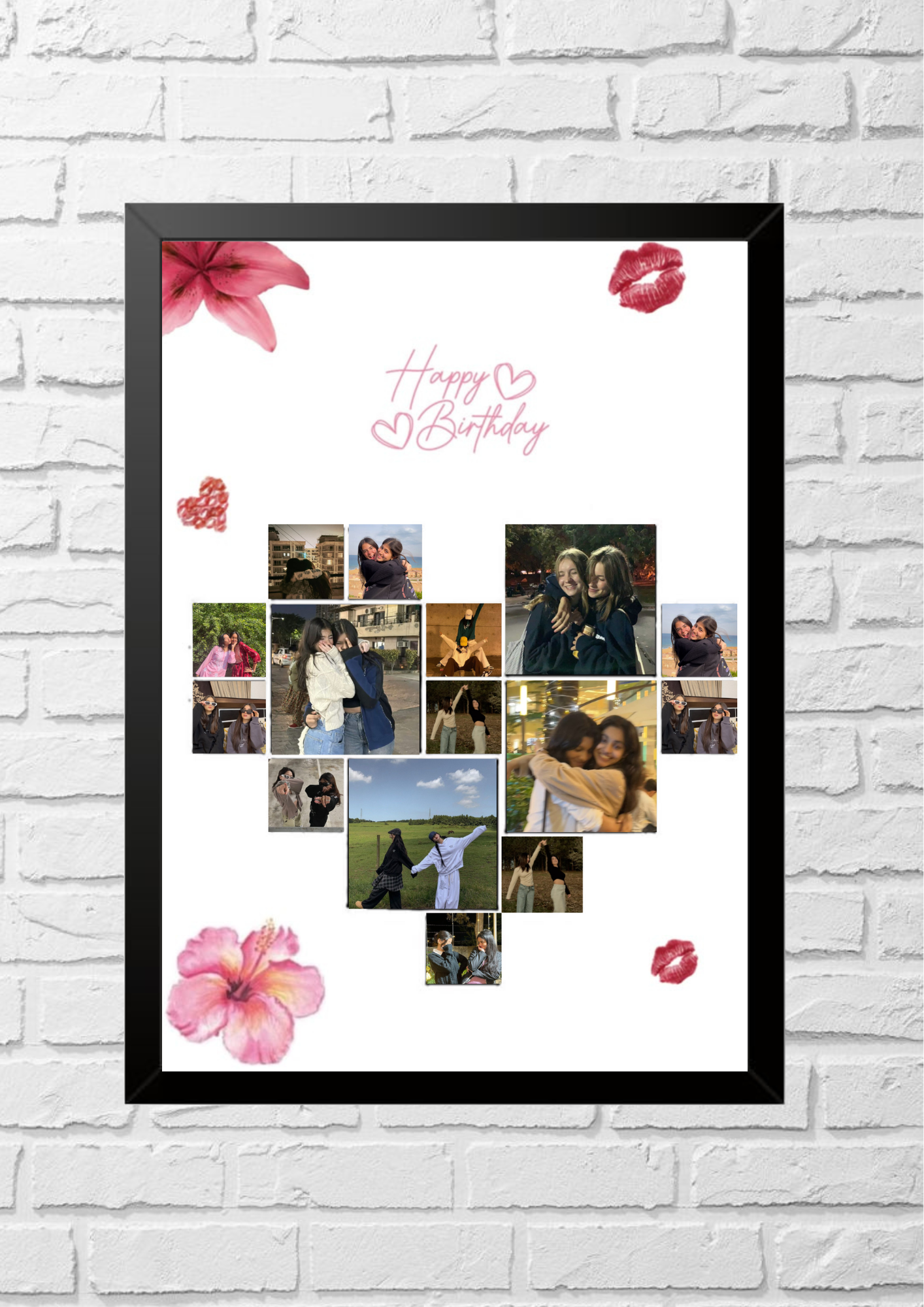Heart shaped collage photo frame