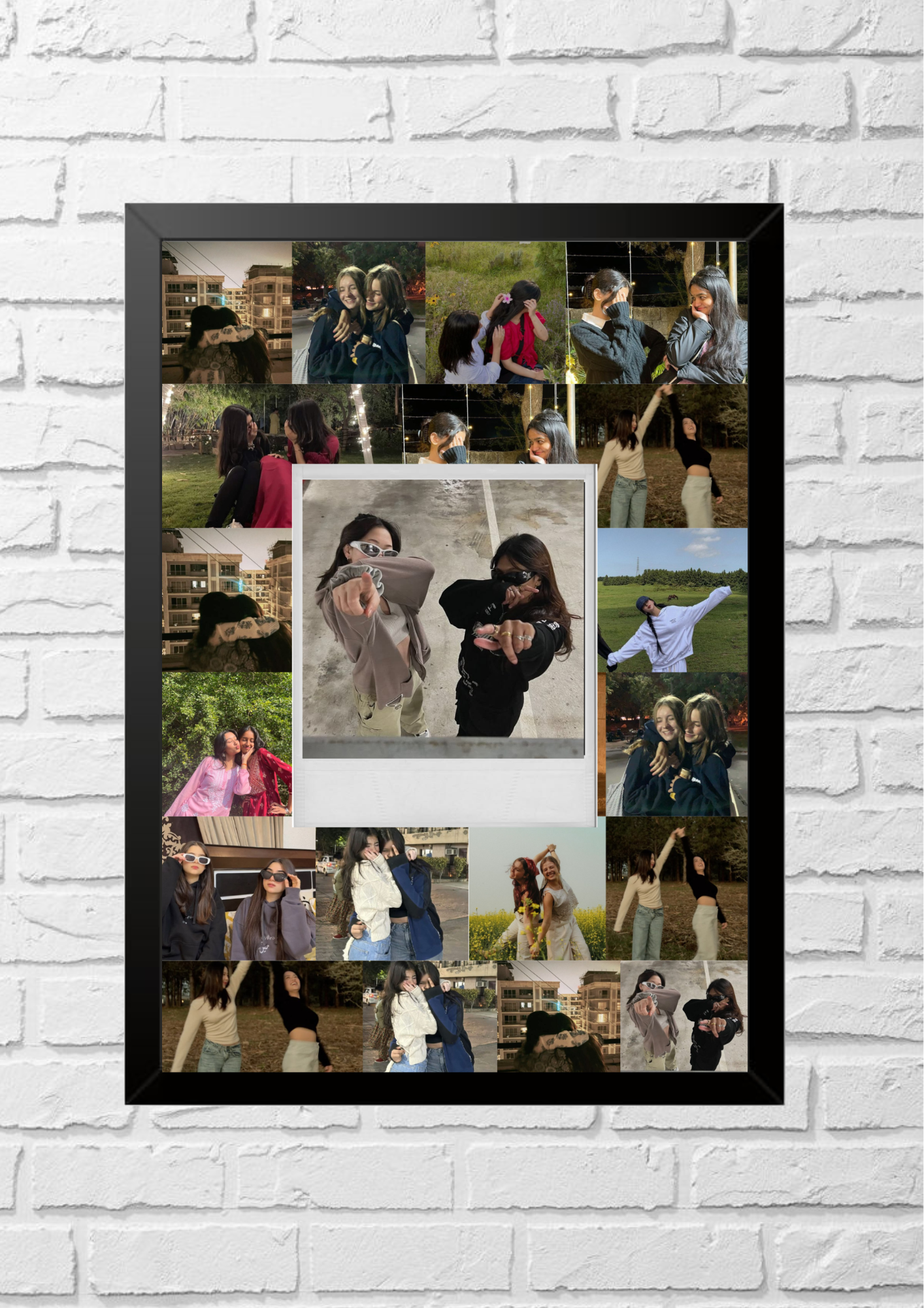 Polaroid style collage frame.