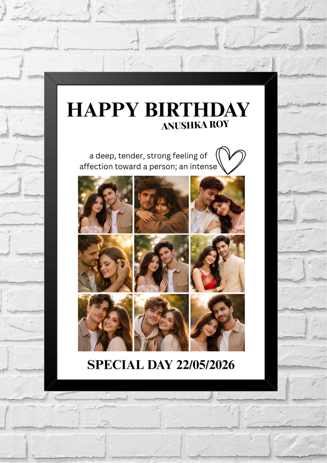 9 Grid birthday frame