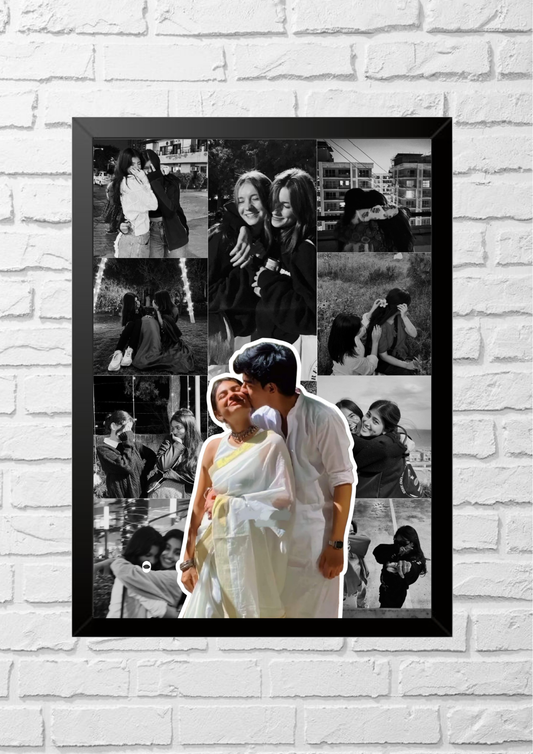 B&W And centerpiece couple frame