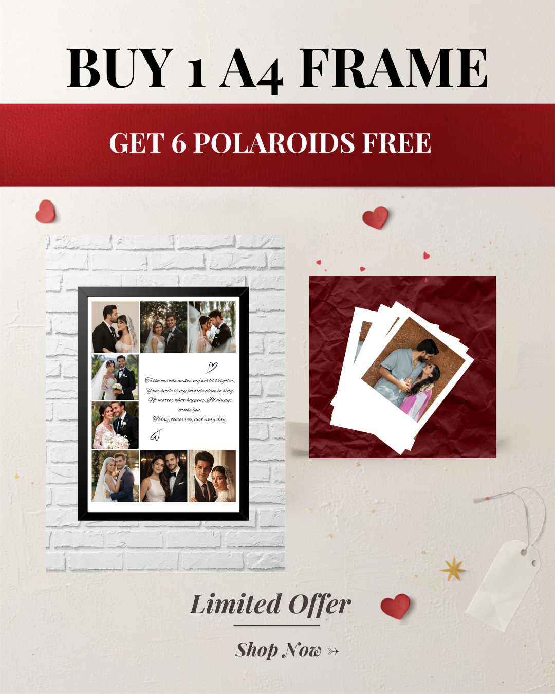 FREE polaroids with A4 frame